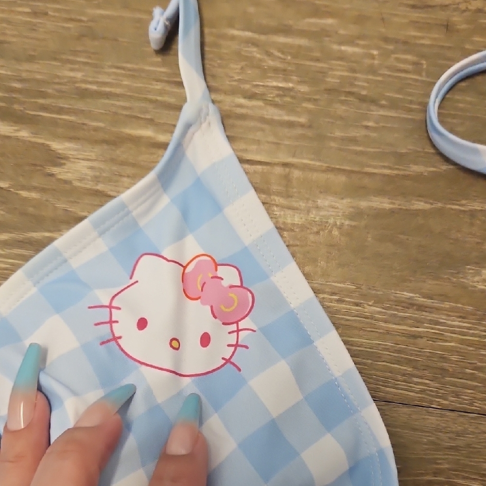 Blue Gingham Hello Kitty Bikini Set - image 3